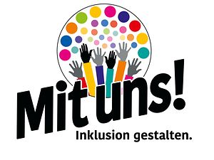 Logo der Kampagne "Mit uns! Inklusion gestalten." der Sozialbehörde Hamburg